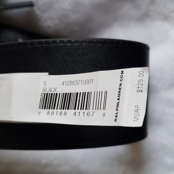 Lauren Ralph Lauren Studded‎ Wide Leather Black Belt. Size small . main image 7